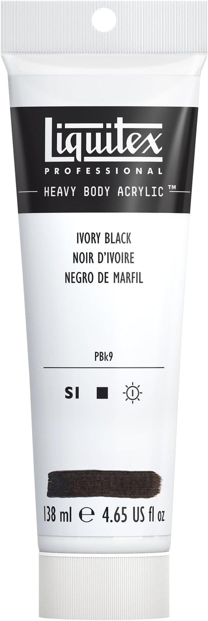Liquitex Professional Heavy Body Acrylic Paint, 4.65-oz (138ml) Tube, Ivory Black