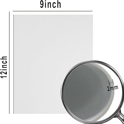 QIDIWIN EVA Foam Craft Sheets - 9x12 Inch 2mm Thick Versatile Non-Adhesive Foam for DIY, Cosplay, Scrapbooking, Classroom Projects - Durable, Flexible, Perfect for Crafting, 12 Pack(White)
