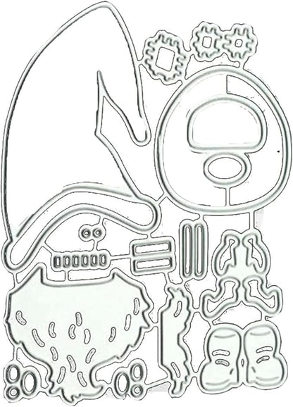 Metal Cutting Dies DIY Merry Christams Embossing Stencil Template Scrapbooking Card Making Mold Photo Album Arts Crafts Tools(Santa Claus Doll-10x8cm)
