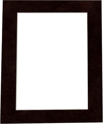 Pack of 25 Acid Free 8x10 Mats Bevel Cut for 5.5x8.5 Photos - Black Suede Precut Matboards With Backing Boards and Clear Photo Mat Bags For Pictures, Photos, Framing - 4-ply Thickness