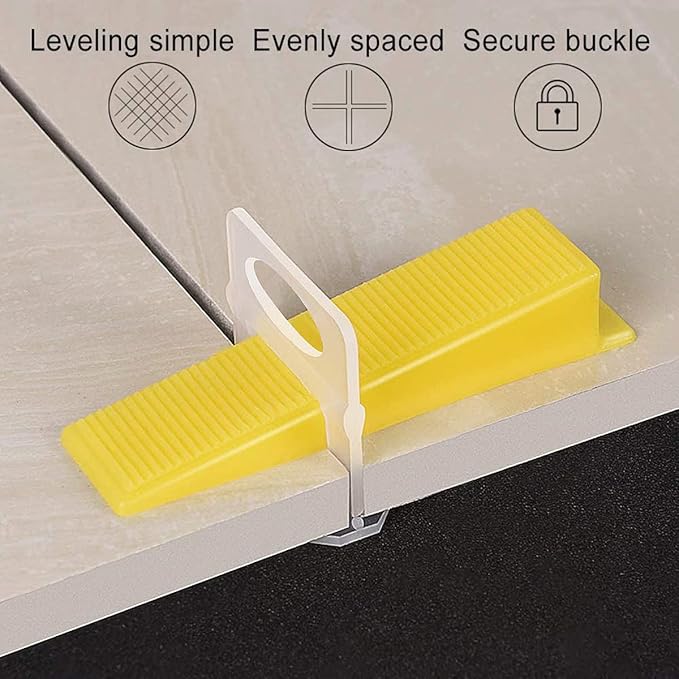 DGSL Tile Leveling System, 400-Piece Tile Spacers Clips 1/16 Inch Tile Tools, Tile Installation Tools for Professional Ceramic Tile and Stone Installation