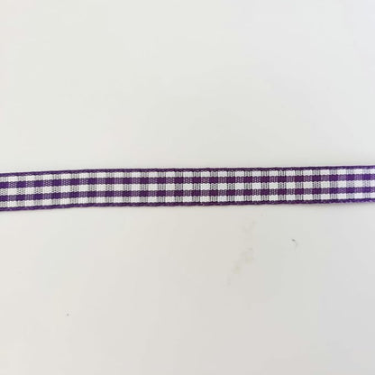 Micomon Dark Purple and White Woven Edge Plaid Ribbon 100% Polyester Gingham Ribbon 25 Yards Each Roll (3/8",Grape)