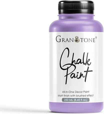 GRANOTONE Chalk Paint for Furniture, Matt-Finish Water-Based Acrylic Paint for Wood, Walls, Metal, Glass, Paper, Fabric Canvas, Maximum Coverage Chalk Paint for Kids & Adults, 250 Ml (VERVE VIOLET)