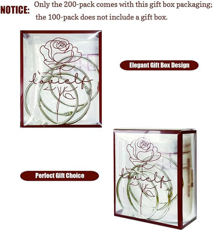 Embroidery Threads Cross Stitch Floss Bag Organizer 5.12 x 3.6 inch - 200 Pack with 4 Rings