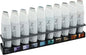 Artfinity Alcohol Ink Throwing Shade Set of 10 Colors (25 ml) with Free Acrylic Stand - for Painting or Alcohol Marker Refill Ink, Acid-Free, Fast-Drying, Permanent, Transparent, Swatch Template
