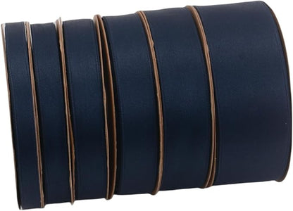 Double Side Satin Ribbon, Continuous 20 Yards,Use for Craft Bows Bouquet, Gift Wrapping, Wedding Decoration, Floral Arrangement (Dark Blue, 5/8 inch)