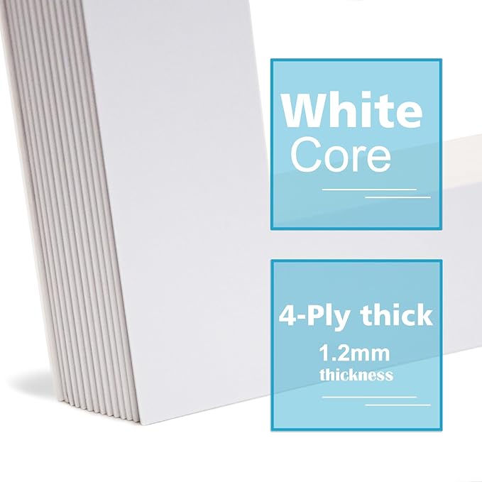 Egofine 11x14 White Picture Mats Pack of 14, Frame Mattes for 8x10 Pictures, Acid Free, 1.2mm Thickness, with Core Bevel Cut