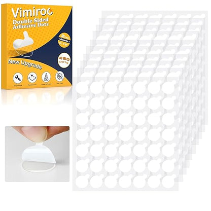 Double Sided Sticky Tack – 490pcs Easy to Peel Sticky Dot,Clear Removable Balloon Glue Poster Dots for Crafts, Posters, Balloons, and DIY Projects