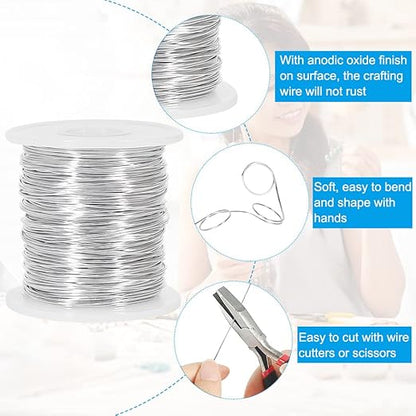 Tenn Well 20 Gauge Jewelry Wire, 328 Feet 0.8mm Bendable Aluminum Craft Wire for Jewelry Making, Beading, Sculpting and Bonsai Training