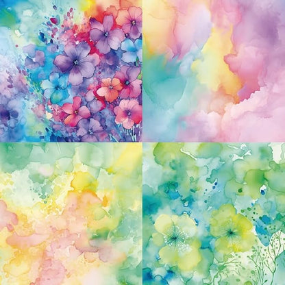 Vintage Scrapbook Paper Pad Floral Patterned Paper 6×6,24 Sheets Single-Sided Flower Scrapbooking CardStock Papers Pad for Holiday Cardmaking DIY Origami Decorative Craft Papers.