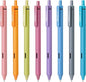 WRITECH Fine Point Gel Pens: 8ct 0.5mm Multi Colored Ink Colors Retractable Pen for Smooth Writing Note Taking Journaling Assorted Coloring No Bleed & Smear & Smudge (Vintage Set)