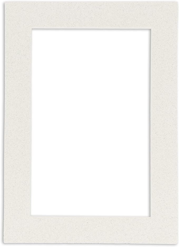 Poster Palooza 8x10 Mat Bevel Cut for 6x8 Photos - Acid Free Oyster Shell White Precut Matboard - For Pictures, Photos, Framing - 4-ply Thickness