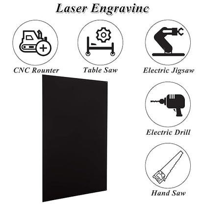 CYEAH 3 Pcs Anodized Aluminum Sheets Metal, 11.8 x 7.8 inch Metal Plates Engraving Blanks, 1 mm Thin Black Aluminum Plates Engraving Blanks for Laser Engraving, Crafting, Decoration
