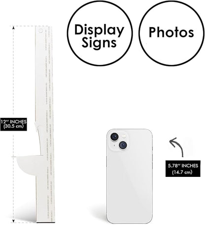 Golden State Art, 12 Inch Self Stick Easel Back, Cardboard Stand, Single Wing, Archival Quality, Display Posters Pictures Brochures, Easy and Fast Application (Pack of 50) White, Made in USA