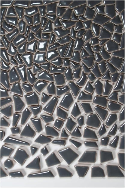 Ceramic Mosaic Tiles for Crafts & Art Projects 200 Grams Vibrant Colors Pieces Fit Together Like a Puzzle Endless Creative Ideas for Mosaic Art DIY Hobbies Small Sizes (Black White Gray)