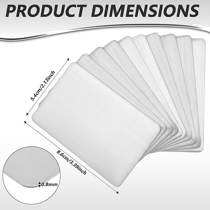 30 Pieces 304 Stainless Steel Metal Business Cards Blank Steel Laser Engraving Stainless Cards for House Office Customer DIY Gift Plate, 86 x 54 mm(0.8mm Thickness)