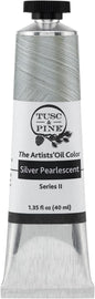 Tusc & Pine Artist Oil Paint - Silver Pearlescent, 40 ml, Non-Yellowing, Rich & Creamy Consistency, Maximum Pigment Load, Small Batch Milled Oil Paints Made in the USA for Professional Artists