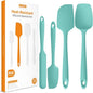 Heat Resistant Silicone Spatula Set: U-Taste 600ºF High Temp Seamless Food Grade Utensil, Flexible Rubber Silicon Kitchen Cooking Mixing Baking Scraper for Nonstick Cookware Set of 4 (Aqua Sky)
