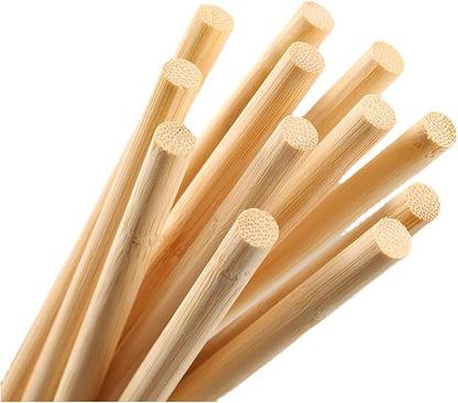 HOPELF 50PCS Dowel Rods Wood Sticks Wooden Dowel Rods - 3/8 x 17.5 Inch Bamboo Sticks - for Crafts，Hardwood Dowel Rod Assortment，Wooden Rod Sticks Doweling Rods，DIYers.