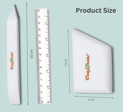 CrafTreat Teflon Bone Folder and Scoring Tool Set - Large & Ergo Square - Paper Scorer for Paper Crafting, Origami, Bookbinding - Leather Burnishing Tool - Smooth, Non Stick, Ergonomic Craft Tool