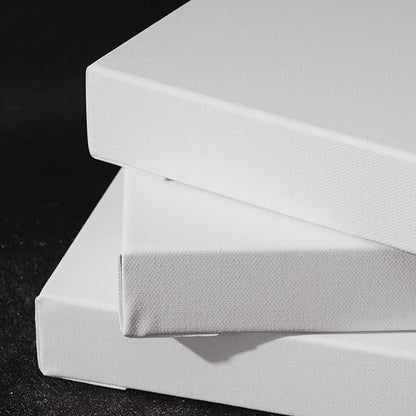 PHOENIX 6x8 Inch 4 Pack Gallery Canvas - Small 1.5 in Thick Canvases for Painting - Deep Edge 100% Cotton 11 Oz. Gesso Primed White Blank Professional Canvas Oil & Acrylic Paints