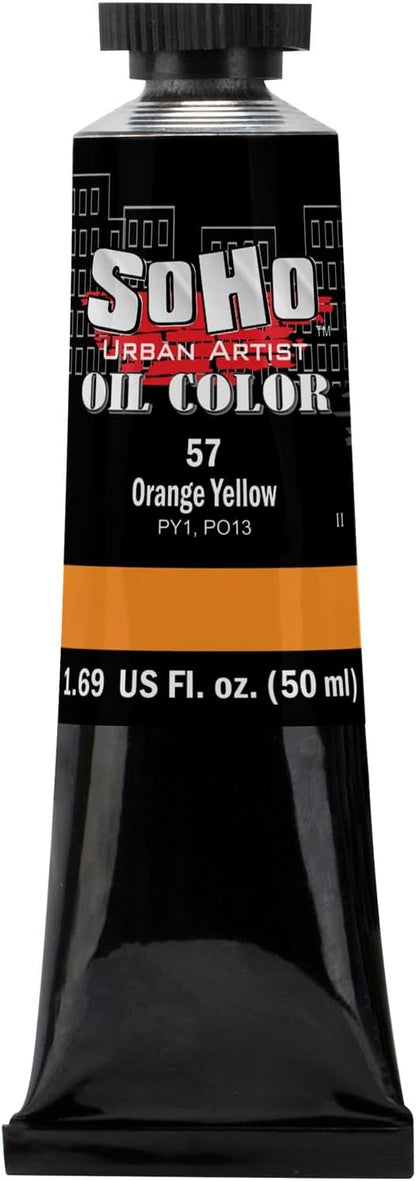 Soho Urban Artist Oil Paint - Orange Yellow, 50 ml Tube - Best Valued Oil Colors for Painting, Excellent Pigment Load