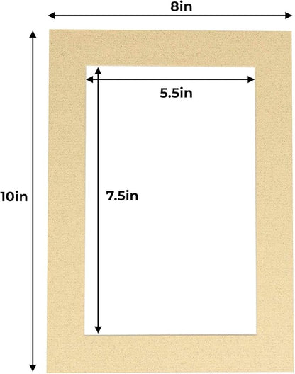 8x10 Mat for 6x8 Photo - Precut Tan Picture Matboard for Frames Measuring 8 x 10 Inches - Bevel Cut Matte to Display Art Measuring 6 x 8 Inches - Acid Free ONE MAT