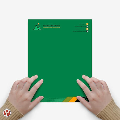 8.5 x 11" Green Color Paper Smooth, for School, Office & Home Supplies, Holiday Crafting, Arts & Crafts | Acid & Lignin Free | Regular 20lb Paper - 100 Sheets