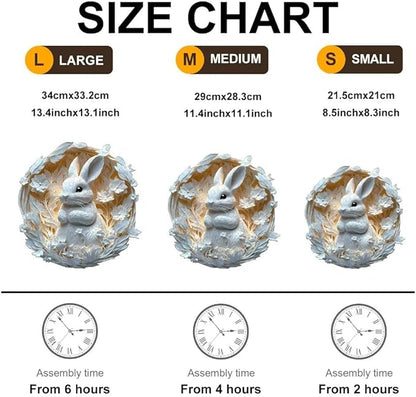 Wooden Puzzles Adults, 3D Paper Rabbit Puzzles 290 Pieces, Unique Animal Shaped Wood Challenging Jigsaw Christmas Puzzles Gifts for Adults, 13.4x13.1in