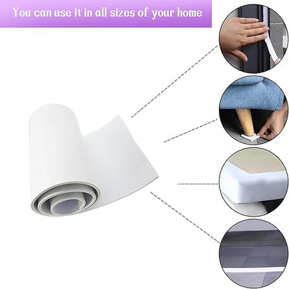 Closed Cell Neoprene Foam Rubber Sheet with Adhesive - 60 x 16 x 1/2 Inch Multi-Function Insulation, Soundproofing, and Weatherproof Foam Padding Easy Cut DIY, White