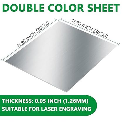 Laser Engraving Double Color ABS Plastic Sheet, Two-Tone Laserable Engraving Plastic Sheets for Name Badge, Office Label, Laser Artistic Product,Size 11.8" x 11.8",5 Pieces&5 Colors,Combo A