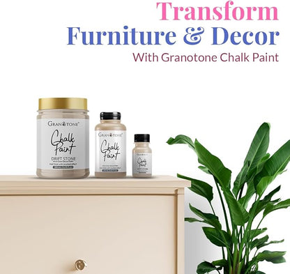 GRANOTONE Chalk Paint for Furniture | Matt-Finish Water-Based Acrylic Paint for Wood, Walls, Metal, Glass, Paper, Fabric Canvas | Maximum Coverage Chalk Paint for Kids & Adults, 250 Ml (DRIFT STONE)