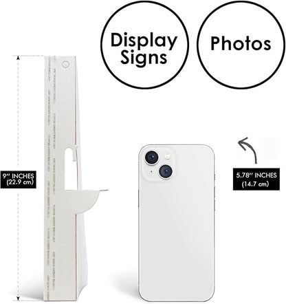 Golden State Art, 9 Inch Self Stick Easel Back, Cardboard Stand, Single Wing, Archival Quality, Display Posters Pictures Brochures, Easy and Fast Application (Pack of 50) White, Made in USA