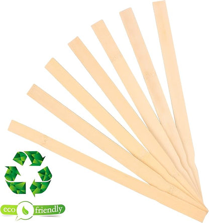 Paint Stir Sticks-Rewiss Bulk 100 PCS 14in Length Bamboo Craft Sticks Natural Color Paint Stir Sticks