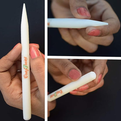 CrafTreat Teflon Bone Folders for Card Making - Burnisher Bone Folder - Teflon Bone Folder Tool for Scoring Creasing Origami and Paper Crafts- Pencil Shape Tool