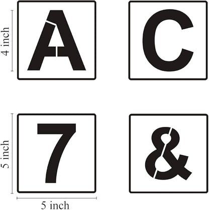 Alphabet Letter and Number Stencils 5 Inch - 40 Pack Large Letters and Numbers Stencil Templates with Signs for Painting on Wood, Reusable Letter Stencils for Chalkboard Signs & Wood Wall Art