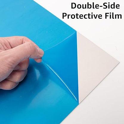 6061 T651 Aluminum Sheet Metal 12" x 16" x 1/16" (0.06") Rectangle Metal Plate Covered with Protective Film, 1.5mm Flat Aluminum Plate for Crafting and Industry