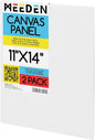 MEEDEN 2-Pack 100% Cotton Canvas Boards for Painting - 11x14'' Blank Canvas Panels for Oil & Acrylic Painting, Ready to Paint Art Supplies for Professional Artists, Students