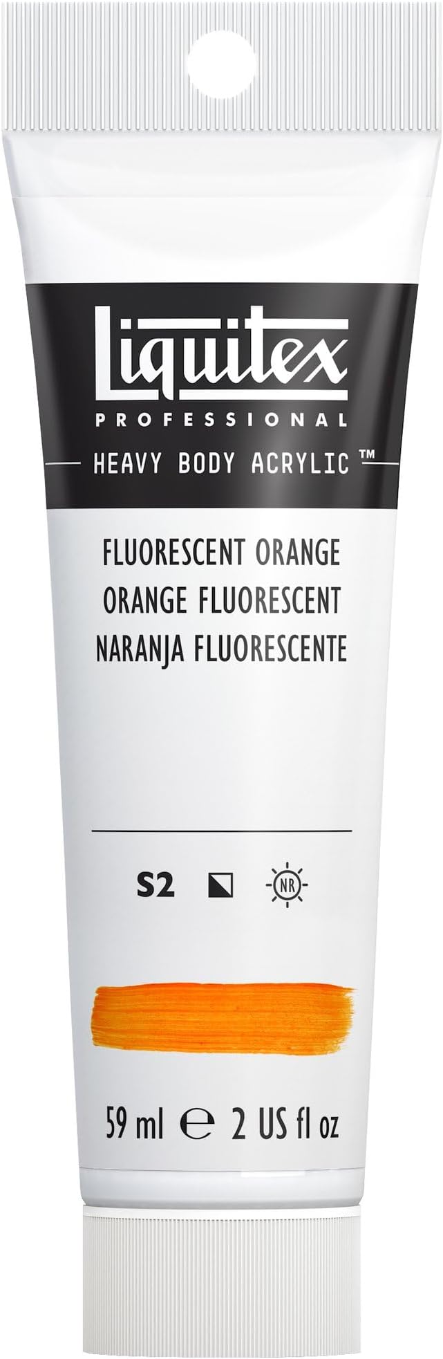 Liquitex Professional Heavy Body Acrylic Paint, 2-oz (59ml) Tube, Fluorescent Orange