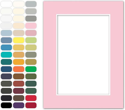 Poster Master Pink Matboard – 4-Ply Acid-Free Picture Mat Board with 45° Beveled Cut, Made in USA, Custom Cut to Any Size, 1/16" Thickness for Framing & Displays