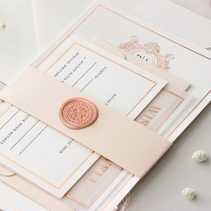 Glue Gun Sealing Wax Sticks for Wax Seal Stamp - Metallic Rose Pink, Great for Wedding Invitations, Cards Envelopes, Snail Mails, Wine Packages, Christmas Gift Ideas, Pack of 10