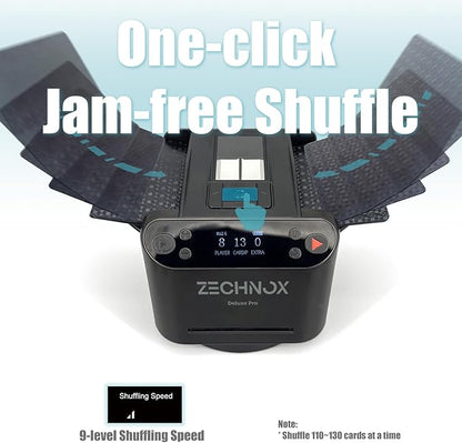 2025 New Smart 2-in-1 Automatic Card Shuffler and Dealer,Programmable Card Dealer,Card Shuffler 2 Deck,360° Rotation,Ultra Quiet,Rechargeable,Support 12 Players (Black Pro+8 remotes)