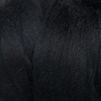 Colored Natural Wool roving, 1 lb. Best Wool for Needle Felting, Wet Felting, handcrafts and Spinning. (Total Black, 1 lb)