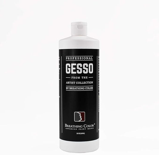 White Gesso Canvas Primer 32 oz Give Your Art The Ultimate Base Prime! Keep Paint from Absorbing! Whether Acrylics, Oils, Watercolors or Pastels, Make Every Painting Look its Absolute Best