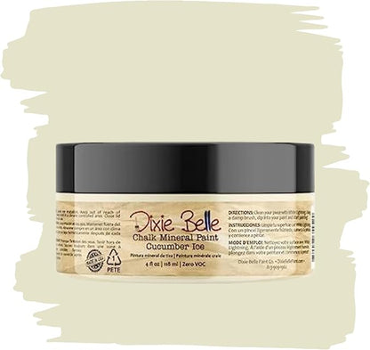 Dixie Belle Paint Company Chalk Finish Furniture Paint - Cucumber Ice (4oz) - Matte Subtle Green Chic Chalk Mineral DIY Furniture Paint