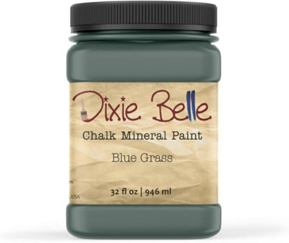 Dixie Belle Paint Company Chalk Finish Furniture Paint – Blue Grass (32oz) – Matte Chic Chalk Mineral DIY Furniture Paint
