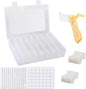 Embroidery Floss Organizer, Cross Stitch Thread Storage Box Tools - Bobbin Winder, 1 Removable 24 Compartments with 40 Hard Plastic Floss Bobbins and Stickers for Craft DIY Embroidery Sewing Storage