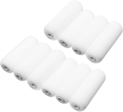 4 inch Paint Roller Covers,Foam Refill for Paint Rollers,Naps for Paint Roller Brush, Small Roller Nap with High Density Sponge Paint Roller Sleeve Replacements(10 Pieces)