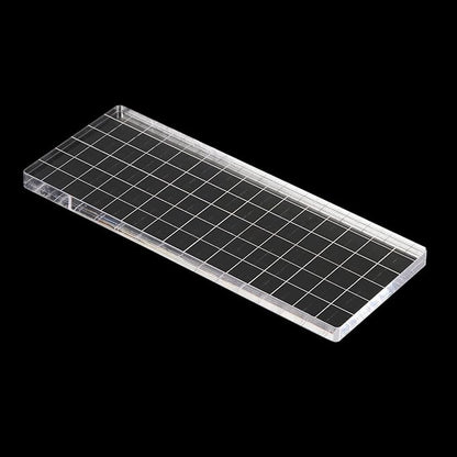 PATIKIL 6" x 3" Acrylic Stamp Block, 2 Pack Clear Stamping Block with Grid Lines Decorative Mounting Blocks Square for Scrapbooking DIY Crafts Card Making