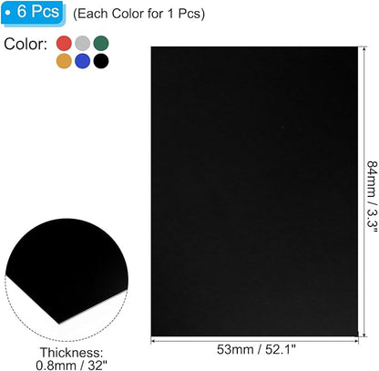PATIKIL 3.3x2.1x1/32inch Anodized Aluminum Sheet Set, 6Pcs Metal Rectangle Aluminum Plate 0.8mm Thick Engraving Blanks for Laser Engraving DIY Decorative Crafting Home Decoration, Colored